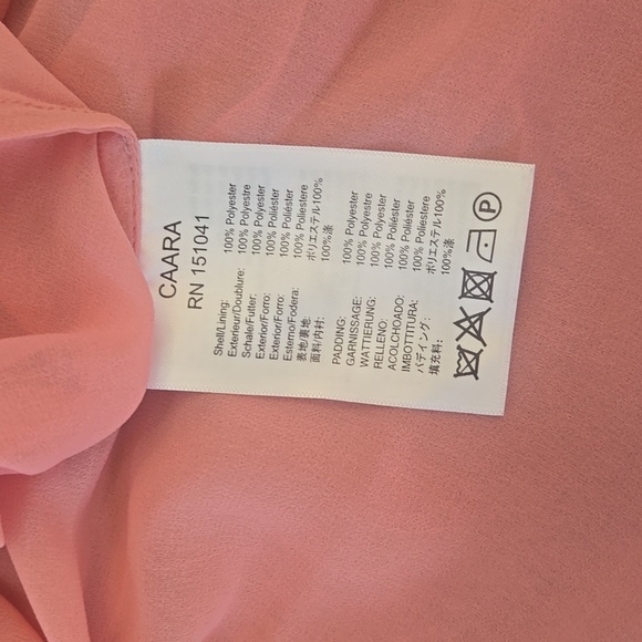 NWT Caara Clara Side Buckle Pink Handkerchief Hem Wrap Midi Dress Size Medium - Picture 6 of 10